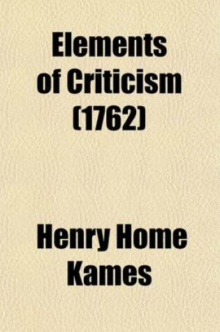 Cover of Elements of Criticism (Volume 3)