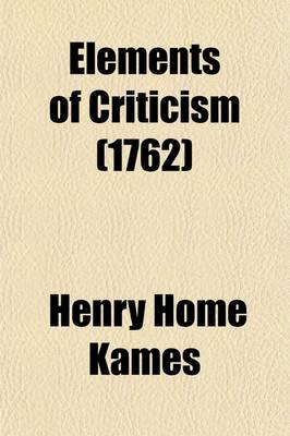 Book cover for Elements of Criticism (Volume 3)