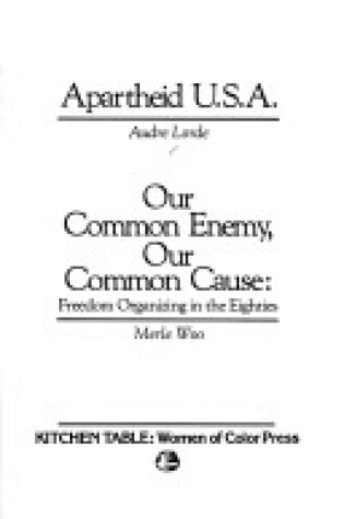 Cover of Apartheid U.S.A./Our Common Enemy