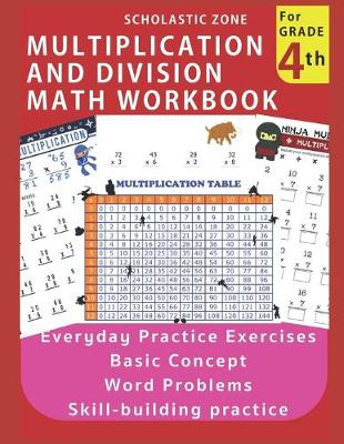 Cover of Multiplication and Division Math Workbook for 4th Grade