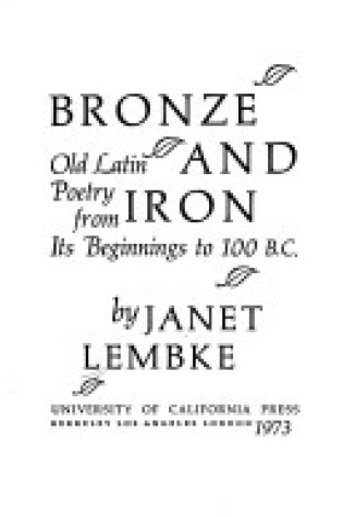 Cover of Bronze and Iron