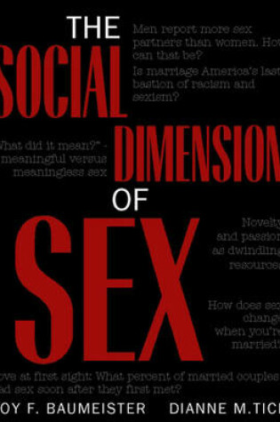 Cover of The Social Dimension of Sex