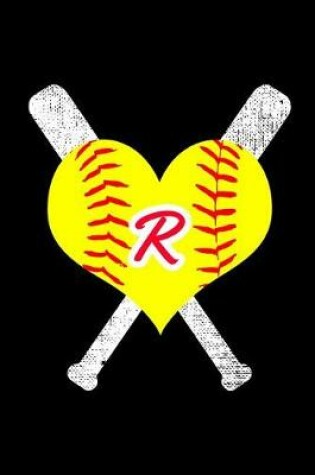 Cover of R Monogram Initial Softball Journal