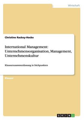 Book cover for International Management