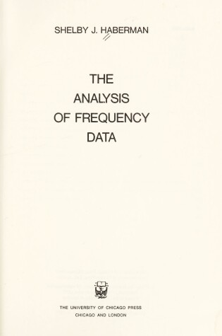 Cover of Analysis of Frequency Data