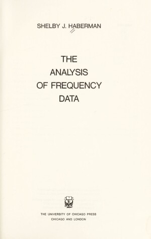 Book cover for Analysis of Frequency Data