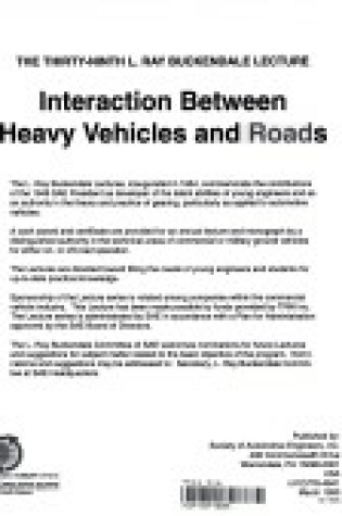 Cover of Interaction Between Heavy Vehicles and Roads