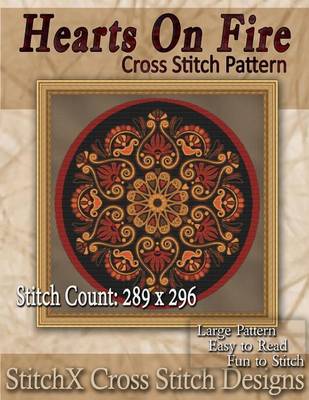 Book cover for Hearts on Fire Cross Stitch Pattern