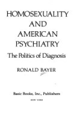 Cover of Homosexuality and American Psychiatry