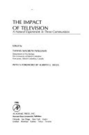Cover of Williams Impact of Television
