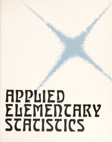 Book cover for Applied Elementary Statistics