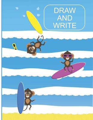 Book cover for Surfing Monkeys at the Beach Kids' Draw and Write Journal