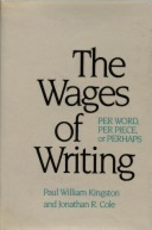 Cover of The Wages of Writing