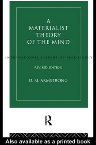 Cover of A Materialist Theory of the Mind