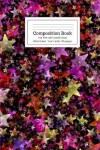 Book cover for Composition Book Hot Pink with Colorful Stars Wide Ruled