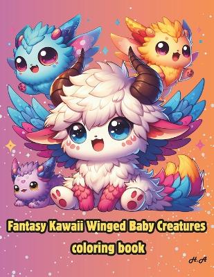 Book cover for Fantasy Kawaii Winged Baby Creatures Coloring Book