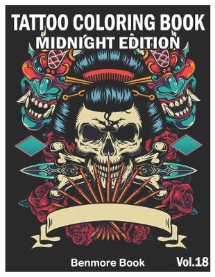 Book cover for Tattoo Coloring Book Midnight Edition