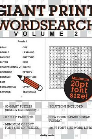 Cover of Giant Print Wordsearch Volume 2