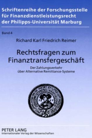 Cover of Rechtsfragen Zum Finanztransfergeschaeft