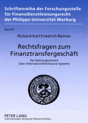 Book cover for Rechtsfragen Zum Finanztransfergeschaeft