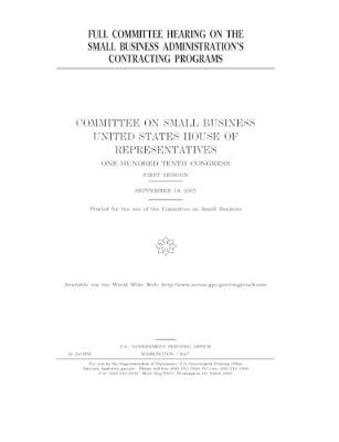 Book cover for Full committee hearing on the Small Business Administration's contracting programs