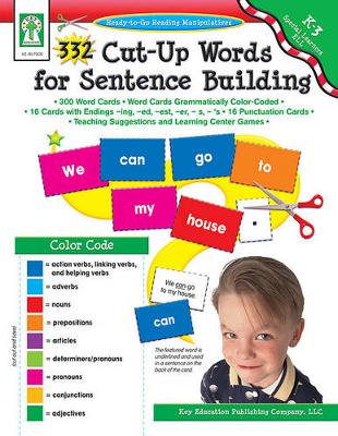 Book cover for 332 Cut-Up Words for Sentence Building, Grades K - 3