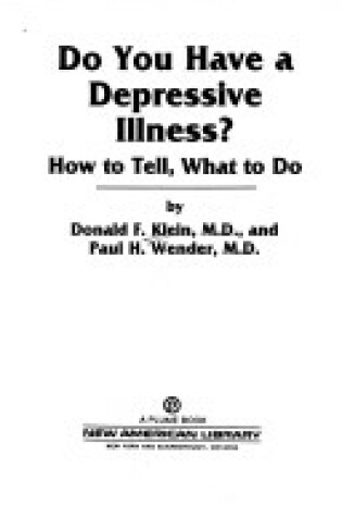 Cover of Do You Have a Depressive Illness?