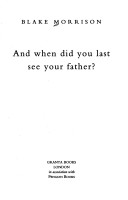 Cover of And When Did You Last See Your Father?