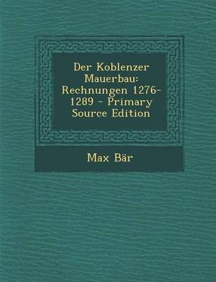 Book cover for Der Koblenzer Mauerbau