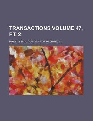 Book cover for Transactions Volume 47, PT. 2