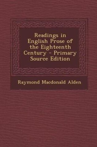 Cover of Readings in English Prose of the Eighteenth Century