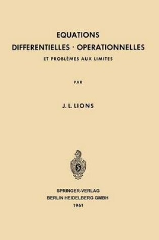 Cover of Equations Differentielles Operationnelles