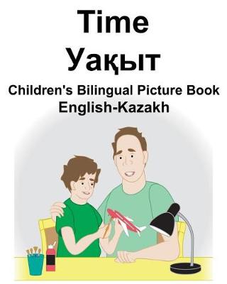 Book cover for English-Kazakh Time Children's Bilingual Picture Book