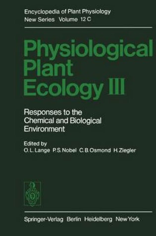 Cover of Physiological Plant Ecology III