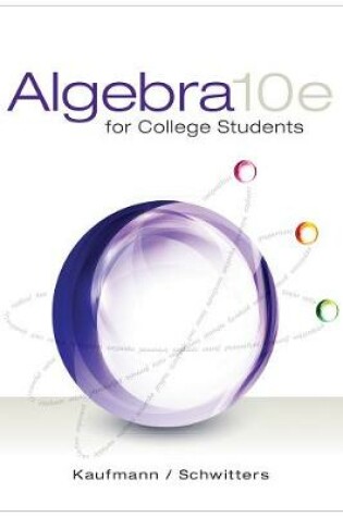 Cover of Student Workbook for Kaufmann/Schwitters Algebra for College Students, 10th