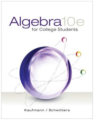 Book cover for Student Workbook for Kaufmann/Schwitters Algebra for College Students, 10th