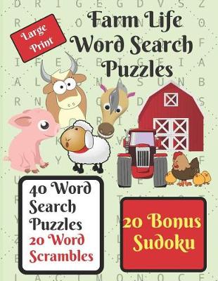 Book cover for Farm Life Word Search Puzzle Book