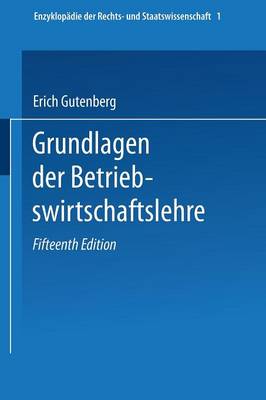 Cover of Grundlagen der Betriebswirtschaftslehre