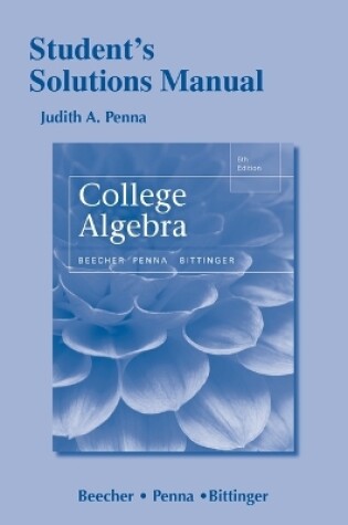 Cover of Student's Solutions Manual for College Algebra