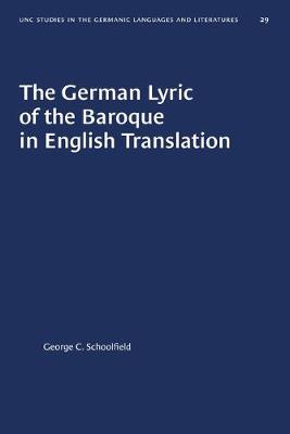 Cover of The German Lyric of the Baroque in English Translation