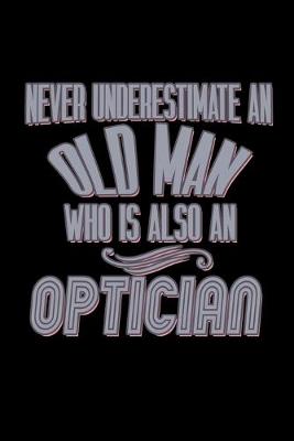 Book cover for Never underestimate an old man who is also an optician