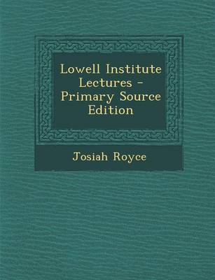 Book cover for Lowell Institute Lectures