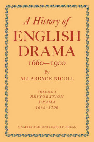 Cover of History of English Drama, 1660-1900 7 Volume Paperback Set (in 9 parts)