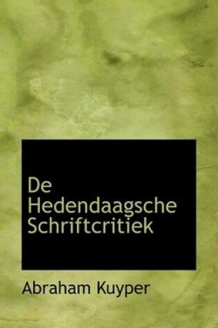 Cover of de Hedendaagsche Schriftcritiek