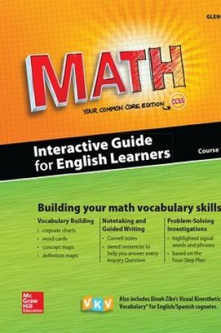 Cover of Glencoe Math, Course 2, Interactive Guide for English Learners, Student Edition