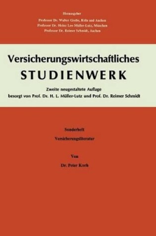 Cover of Einführung in das Versicherungs-Schrifttum