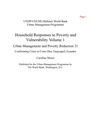 Cover of Household responses to poverty and vulnerability