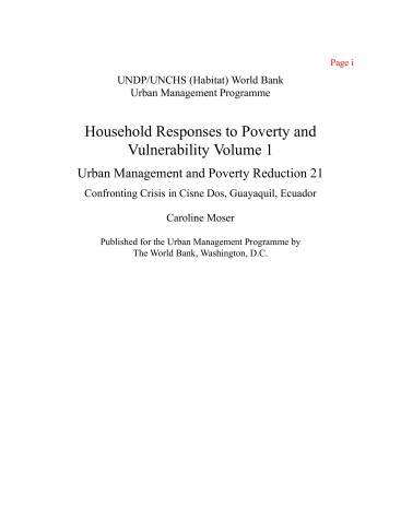 Book cover for Household responses to poverty and vulnerability