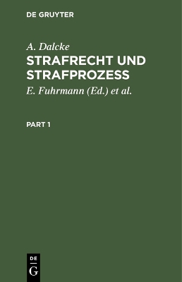 Cover of Strafrecht Und Strafproze�