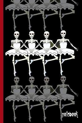 Book cover for Four Dancing Ballerina Skeletons in Ballet Tutus